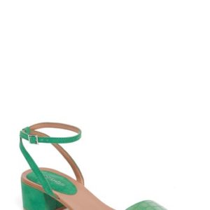 Women's Topshop Darla Block Heel Sandal, Size 6.5US / 37EU M - Green