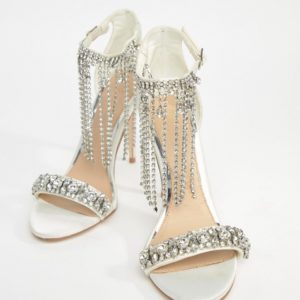 ASOS HONOR Premium Bridal Embellished Heeled Sandals - Cream