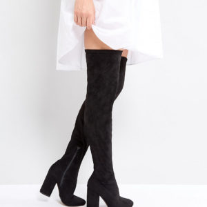 ASOS KATCHER TALL Heeled Over The Knee Boots - Black