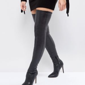 ASOS KENDRA Point Over The Knee Boots - Black