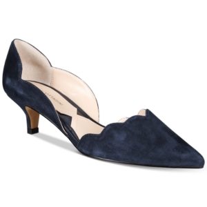 Adrienne Vittadini Serene Scalloped Kitten-Heel Pumps Women's Shoes