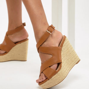 Aldo Heeled Espadrille Wedge Sandal - Tan