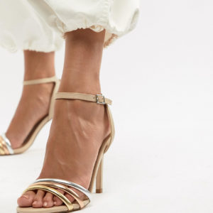 Aldo Strap Leather Heeled Sandal - Beige