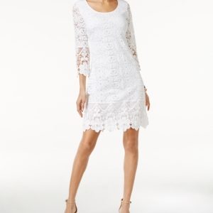 Alfani Crochet-Trim Illusion Dress, Created for Macy's