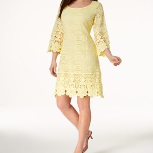 Alfani Crochet-Trim Illusion Dress, Created for Macy's