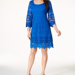 Alfani Crochet-Trim Illusion Dress, Created for Macy's