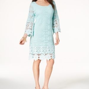 Alfani Crochet-Trim Illusion Dress, Created for Macy's