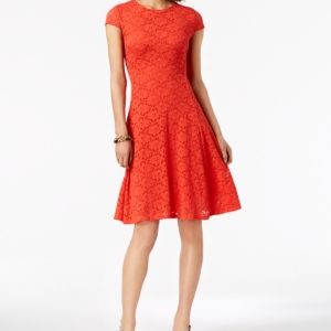 Alfani Lace Fit & Flare Dress, Created for Macy's