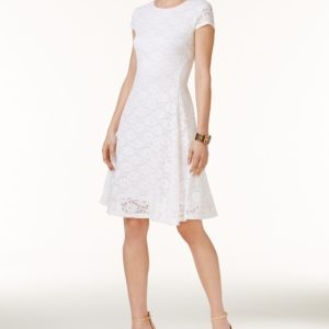 Alfani Lace Fit & Flare Dress, Created for Macy's