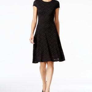 Alfani Lace Fit & Flare Dress, Created for Macy's