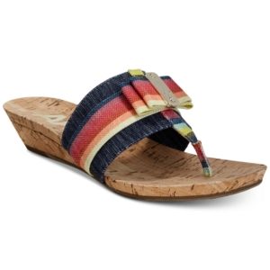 Anne Klein Sport Imperial Thong Wedge Sandals, Created for Macy's