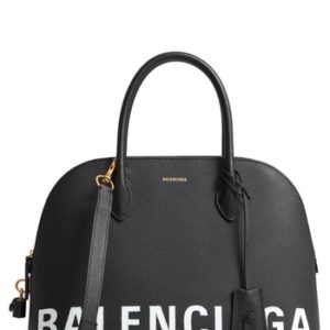 Balenciaga Ville Logo Leather Satchel -