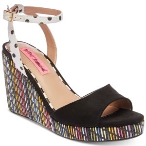 Betsey Johnson Dotie Wedge Sandals Women's Shoes