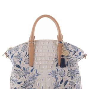 Brahmin Large Duxbury Floral Print Leather Satchel -