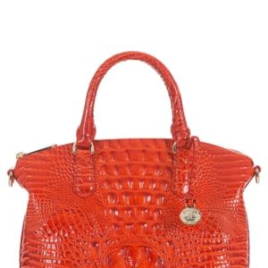 Brahmin 'Medium Duxbury' Croc Embossed Leather Satchel - Red