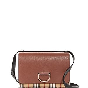 Burberry Medium Vintage Check & Leather D-Ring Bag