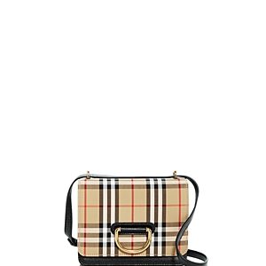 Burberry Small Vintage Check & Leather D-Ring Bag