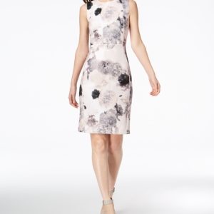 Calvin Klein Floral-Print Scuba Sheath Dress