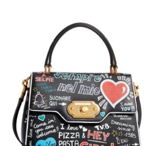 Dolce & gabbana Welcome Graffiti Leather Satchel -