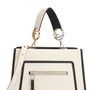 Fendi Small Runaway Calfskin Leather Satchel - White