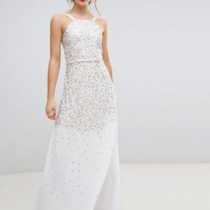 Frock & Frill Scatter Sequin Maxi Dress - Cream