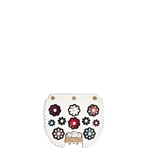 Furla My Play Interchangeable Metropolis Pearl Flower Print Leather Flap