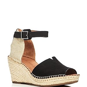 Gentle Souls Charli Nubuck Leather Ankle Strap Platform Wedge Sandals