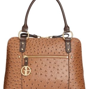 Giani Bernini Ostrich-Embossed Dome Satchel, Created for Macy's