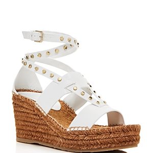 Jimmy Choo Women's Danica 80 Leather Platform Wedge Sandals