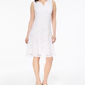 Jm Collection Floral-Lace A-Line Dress, Created for Macy's