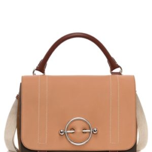 Jw Anderson Disc Leather Top Handle Satchel - Brown