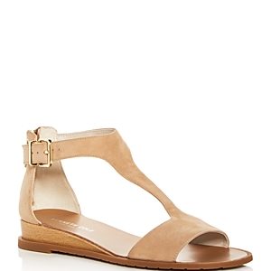 Kenneth Cole Women's Judd Suede T-Strap Demi Wedge Sandals