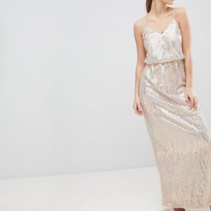 Little Mistress Scatter Sequin Maxi Dress - Pink