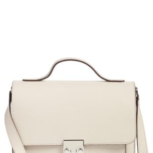 Loeffler Randall Minimal Rider Leather Top Handle Satchel - Grey