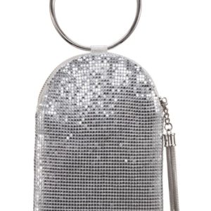 Nina Metallic Mesh Handbag - Metallic