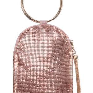 Nina Metallic Mesh Handbag - Pink