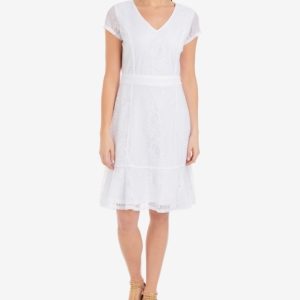 Ny Collection Lace Ruffle-Hem Dress