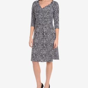 Ny Collection Printed Ruched-Front Fit & Flare Dress