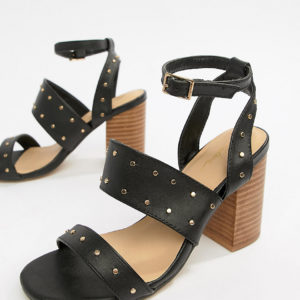 Parklane Studded Heeled Sandals - Black