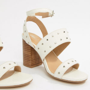 Parklane Studded Heeled Sandals - White