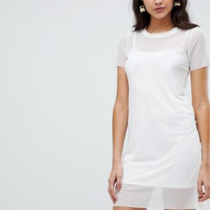 Rare London insert t-shirt dress - White