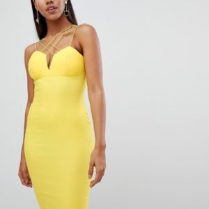 Rare multi cross strap midi dress - Yellow