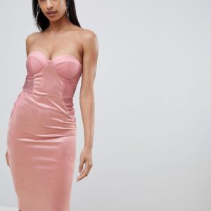 Rare textured panel midi dress - Pink