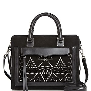 Rebecca Minkoff Bree Medium Top-Zip Leather & Suede Satchel