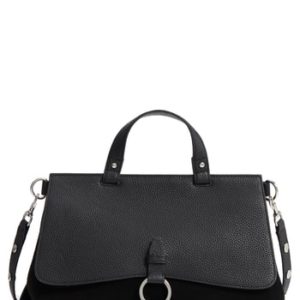 Rebecca Minkoff Medium Keith Suede & Leather Satchel - Black