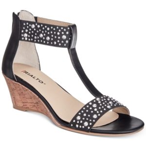 Rialto Cleo Embellished Wedge Sandals Women's Shoes