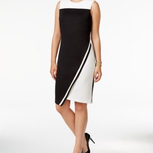 Tommy Hilfiger Colorblocked Asymmetrical Scuba Dress