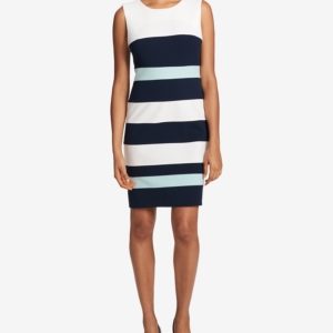 Tommy Hilfiger Striped Scuba Sheath Dress