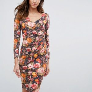 Vesper Long Sleeve Floral Dress - Orange