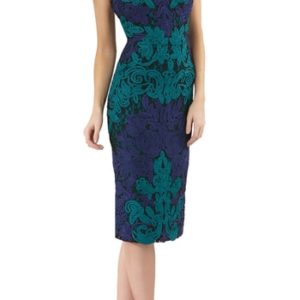 Women's Js Collections V-Neck Colorblock Soutache Sheath Dress